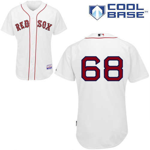 Matt Barnes #68 MLB Jersey-Boston Red Sox Men's Authentic Home White Cool Base Baseball Jersey